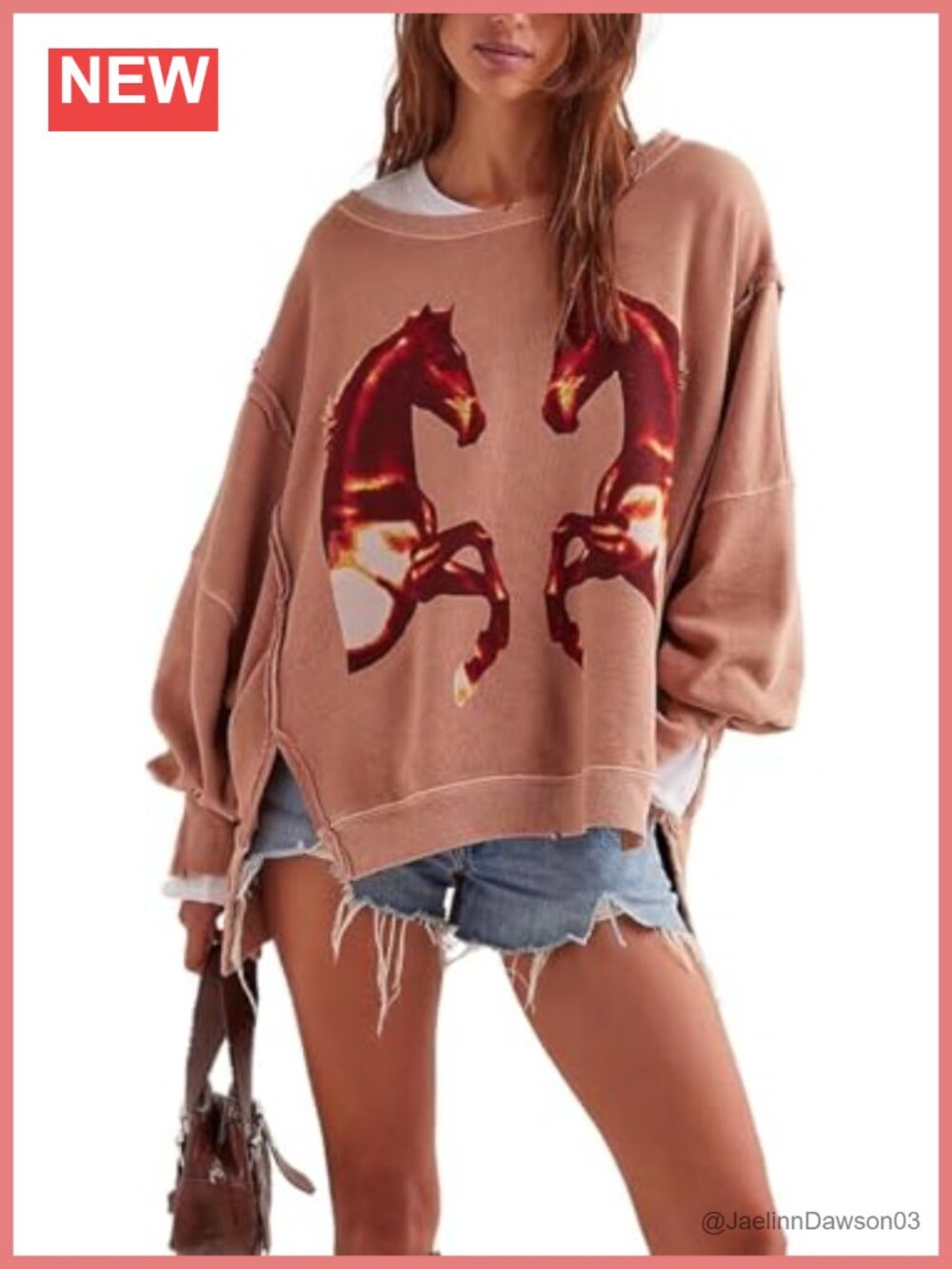 Crewneck Graphic Sweatshirt Y2k Oversized Pullover Long Sleeve Top
